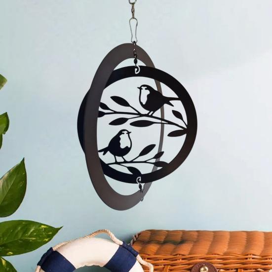 3D Bird Wind Spinner Outdoor Metal Wind Sculpture Kinetic Bird Art Hanging Ornament for Garden Yard Patio Balcony Home Decor
