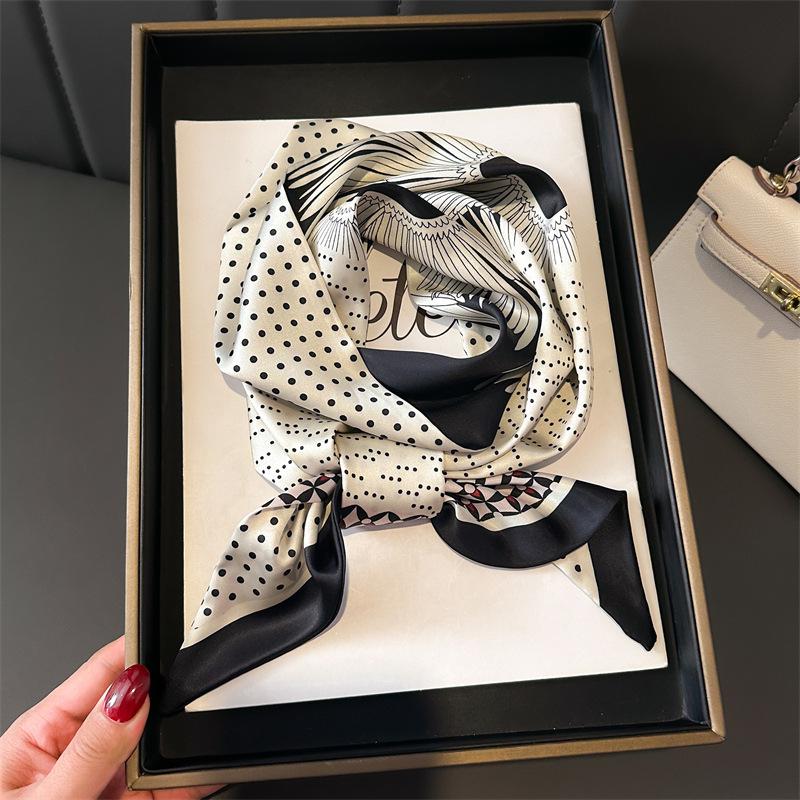 Scarf, Long Silk Scarf, Versatile Silk Scarf, Double-Layer Simulated Silk, Diagonal Scarf, Autumn And Winter Hair Binding And Scarf