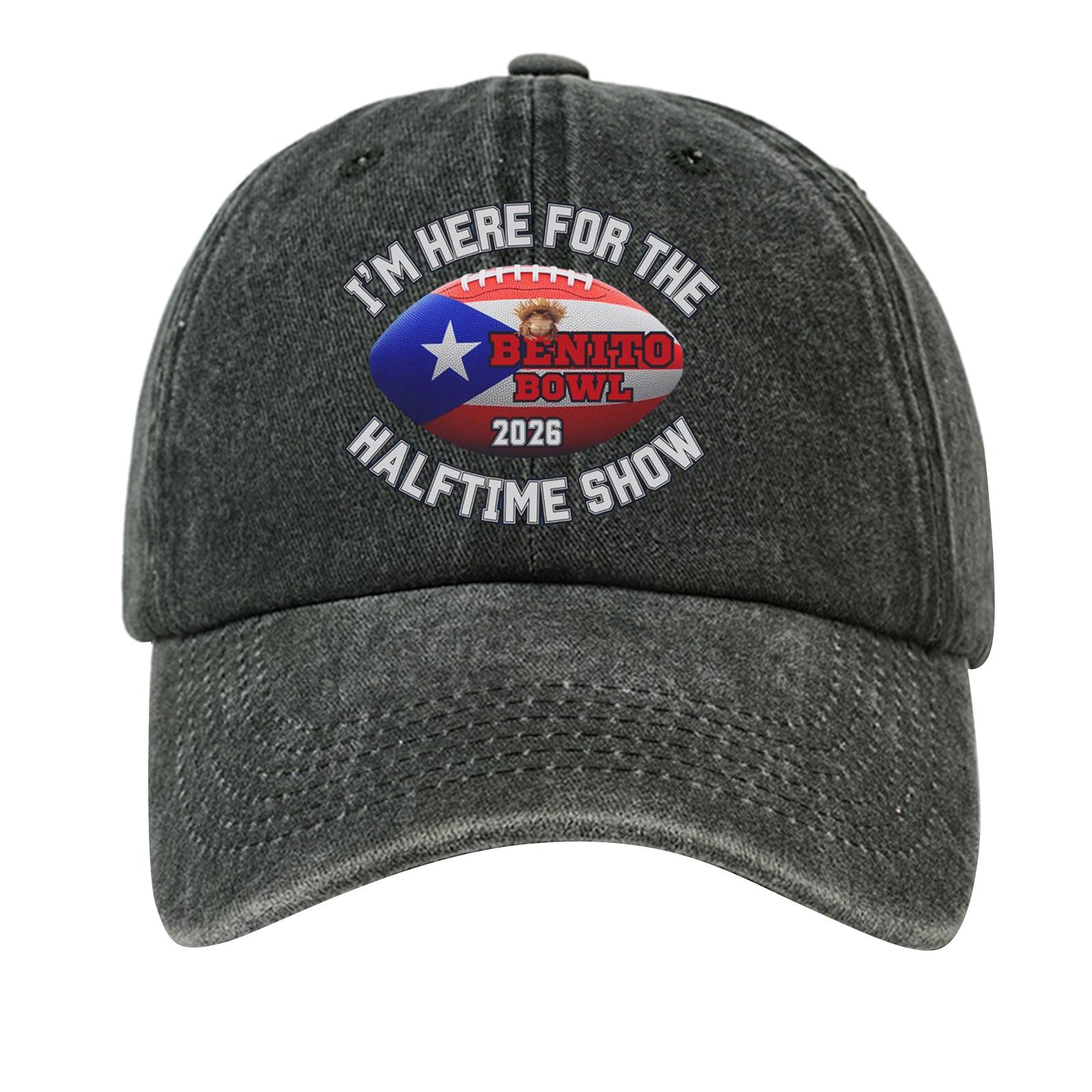 

Washed Cotton Baseball Cap With Printed Distressed Soft Top Denim Hat For Men, European And American Retro Hat One Size