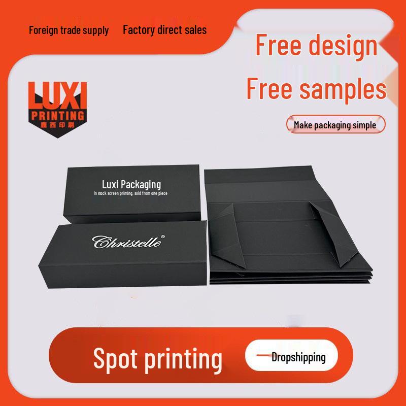 

In Stock Universal Black Flip-top Glasses Case with Box Outer Packaging