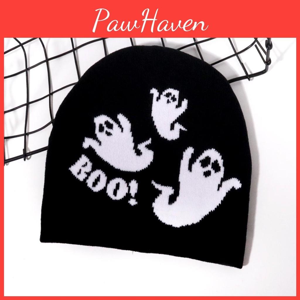 Pattern Ghost Festive Knitted Cap Halloween Fashion Hat Casual Breathable Gift