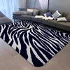 Black White Print Zebra Floor Mat INS Style Soft Bedroom Floor House Laundry Room Mat Anti-skid Bedside Area Rugs