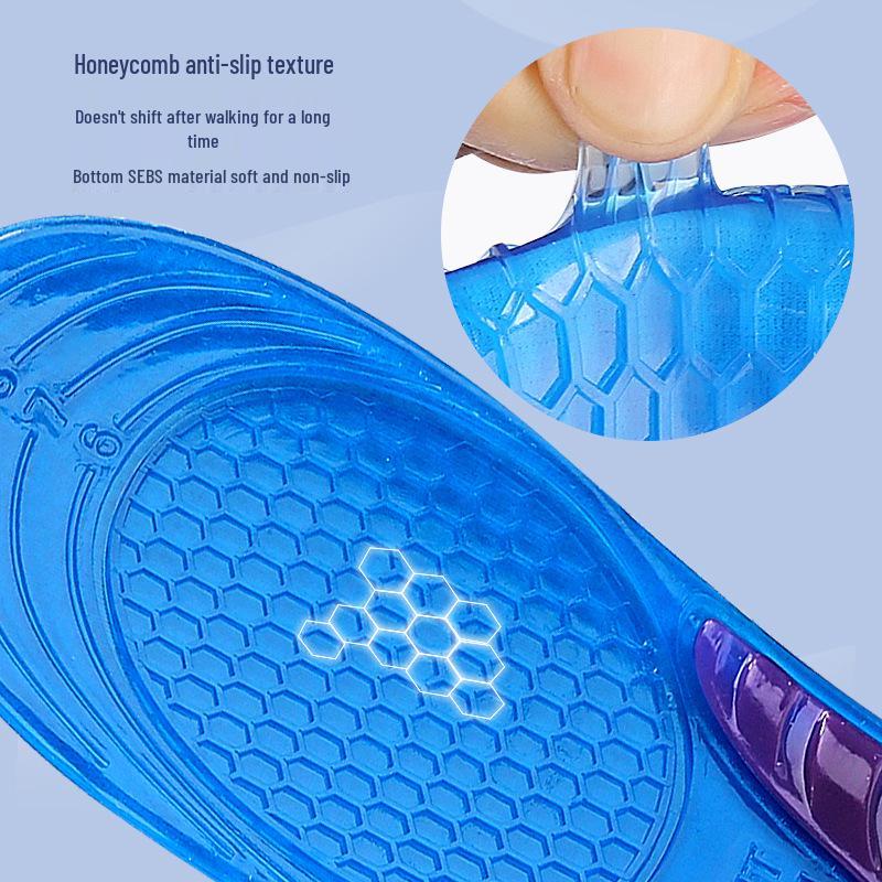 Military-Grade Shock-Absorbing Elastic Silicone Insoles for Sports - Sweat-Absorbing, Breathable, and Soft for Running & Basketball