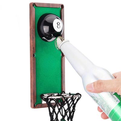 Creative Billiards Bottle Opener Black Eight Eight Word Magnetic Refrigerator Magnet Beer Opening Billiards Wall Mounted Opener