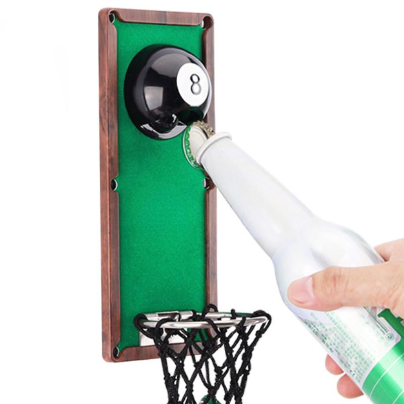 Creative Billiards Bottle Opener Black Eight Eight Word Magnetic Refrigerator Magnet Beer Opening Billiards Wall Mounted Opener