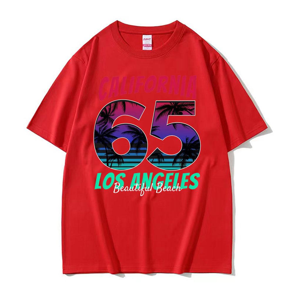 California Los Angeles Beautiful Beach T Shirt Men Women Fashion Vintage Short Sleeve Tshirts Cotton Casual Oversized Tee Shirt