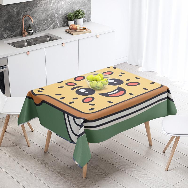 Soyut Sanat Yemek İllüstrasyonu Masa Örtüsü Yağ Geçirmez Masa Örtüsü Su Geçirmez Piknik Kumaşı Nordic Ev Dekorasyonu