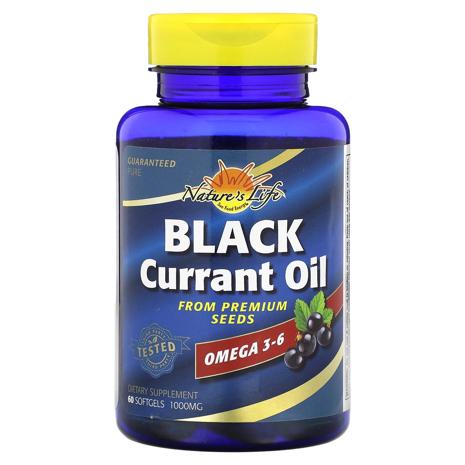 

Nature S Life, Blackcurrant Oil, 1,000Mg, 60 Softgels