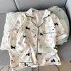Summer New Pajamas Women's Short-sleeved Shorts Thin Cloud Cotton Cartoon Cute Large Size Korean Version Loungewear