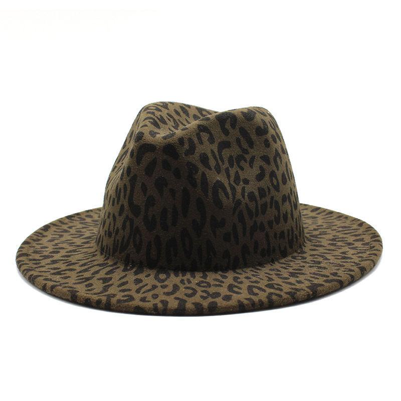 Vânzare Fierbinte Pălărie Fedora Neagră pentru Doamne Pălărie Leopard Pălărie Jazz pentru Bărbați Pălărie Înaltă de Primăvară Pălărie Jucător Pălărie cu Margini Mari
