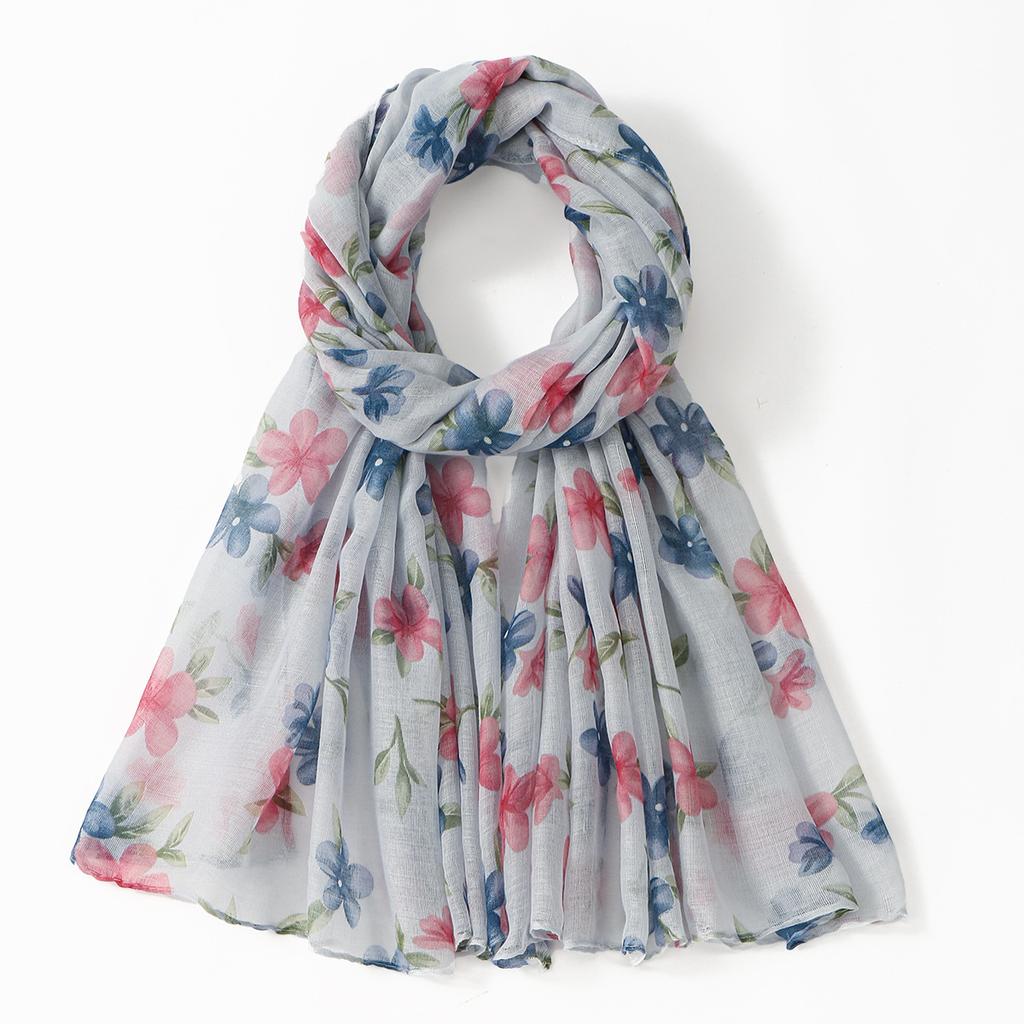 Fashionable and versatile new style Balinese floral print scarf European and American women's travel decorative shawl beach towe