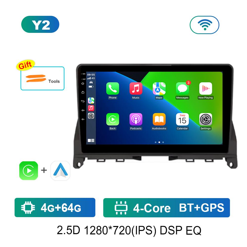 Android OS Car Radio Multimedia Player 9 Inch for Mercedes Benz C Class 3 W204 S204 2006 - 2011 GPS Navi WiFi Carplay IPS Screen
