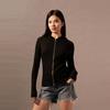 Calvin Klein Minimalistischer bestickter lässiger Pendler-Hoodie mit Reißverschluss Strickpullover Damenpullover Space-Black J223550