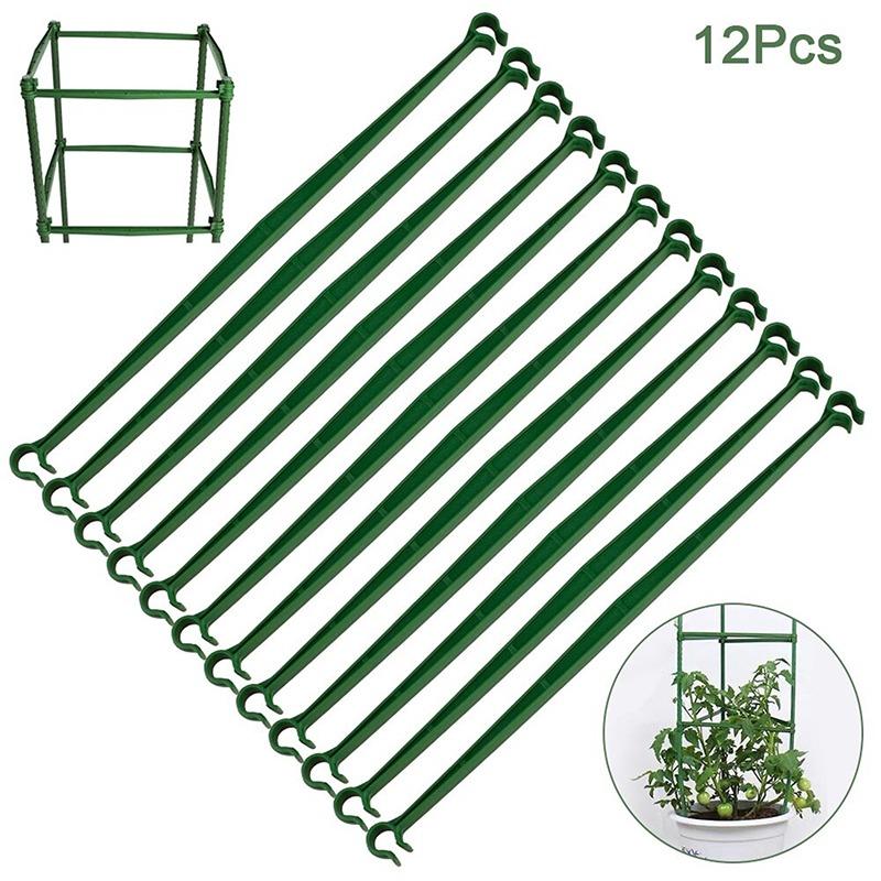 12PCS Plastic Plant Support Pile Frame Greenhouse Arrangement Square Fixed Rod Indoor Flower Plant Vine Climbing Bracket