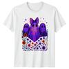 Cute Spooky Ghost Bow Flowers Unisexs TShirt Ghost Halloween Gift For Her