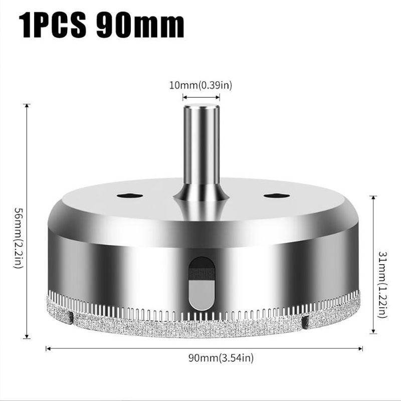 Diamantstanze, integrierter Stahl-Glasbohrer, Fliesen-, Wand-, Marmorstanze, galvanisierter Bohrer, Glaslochöffner