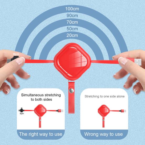 Cavo di ricarica retrattile 3 in 1 Ricarica rapida Supporto per supporto telefono per trasferimento dati Cavo dati multifunzionale di tipo C/USB/8 pin