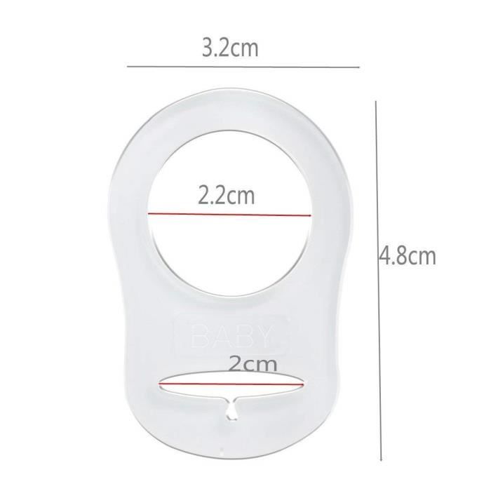 JZK 12 pcs Transparent silicone bouton anneau mannequin sucette titulaire clip adaptateur pour bébé MAM sucette