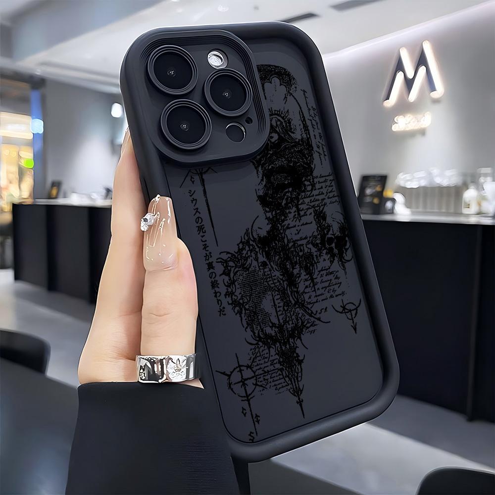 Luksusowe Ciemne Gotyckie Etui na Telefon z Krzyżem Dla Samsung Galaxy A17 A07 A06 A26 A16 A06 A35 A55 A25 A05s A15 A54 A34 A36 A24 4G 5G