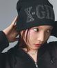 [X-girl] Beanie RHINESTONE ROMAN TYPE LOGO BEANIE Women's BLACK