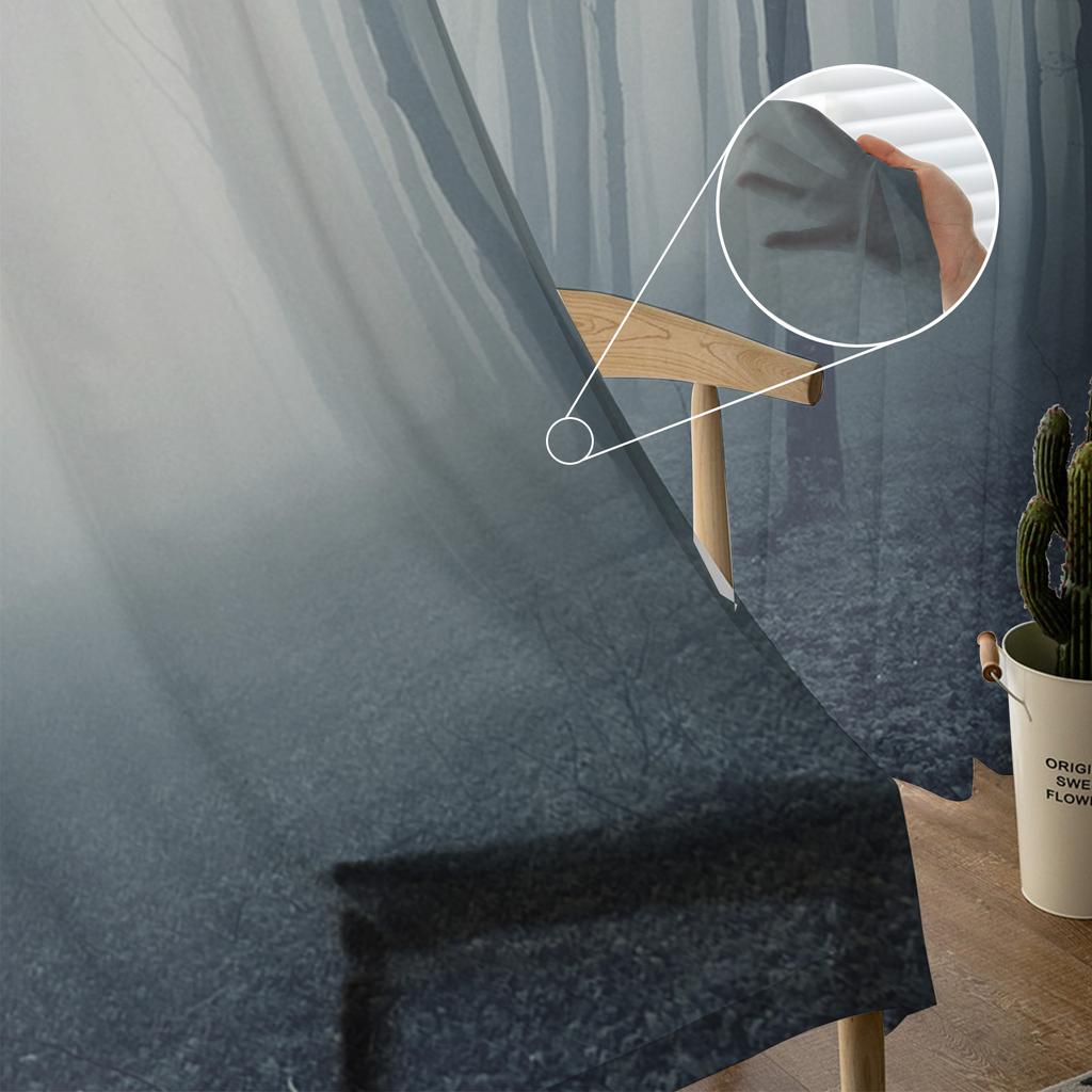 Forest Fog Trees Branches Modern Tulle Curtains For Living Room Bedroom Home Kitchen Window Sheer Curtains