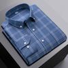 New In Shirt 100%Pure Cotton Long-Sleeve Shirts for Men Slim Fit Casual Oxford Plain Shirt Soft Plaid Striped Designer Clothes