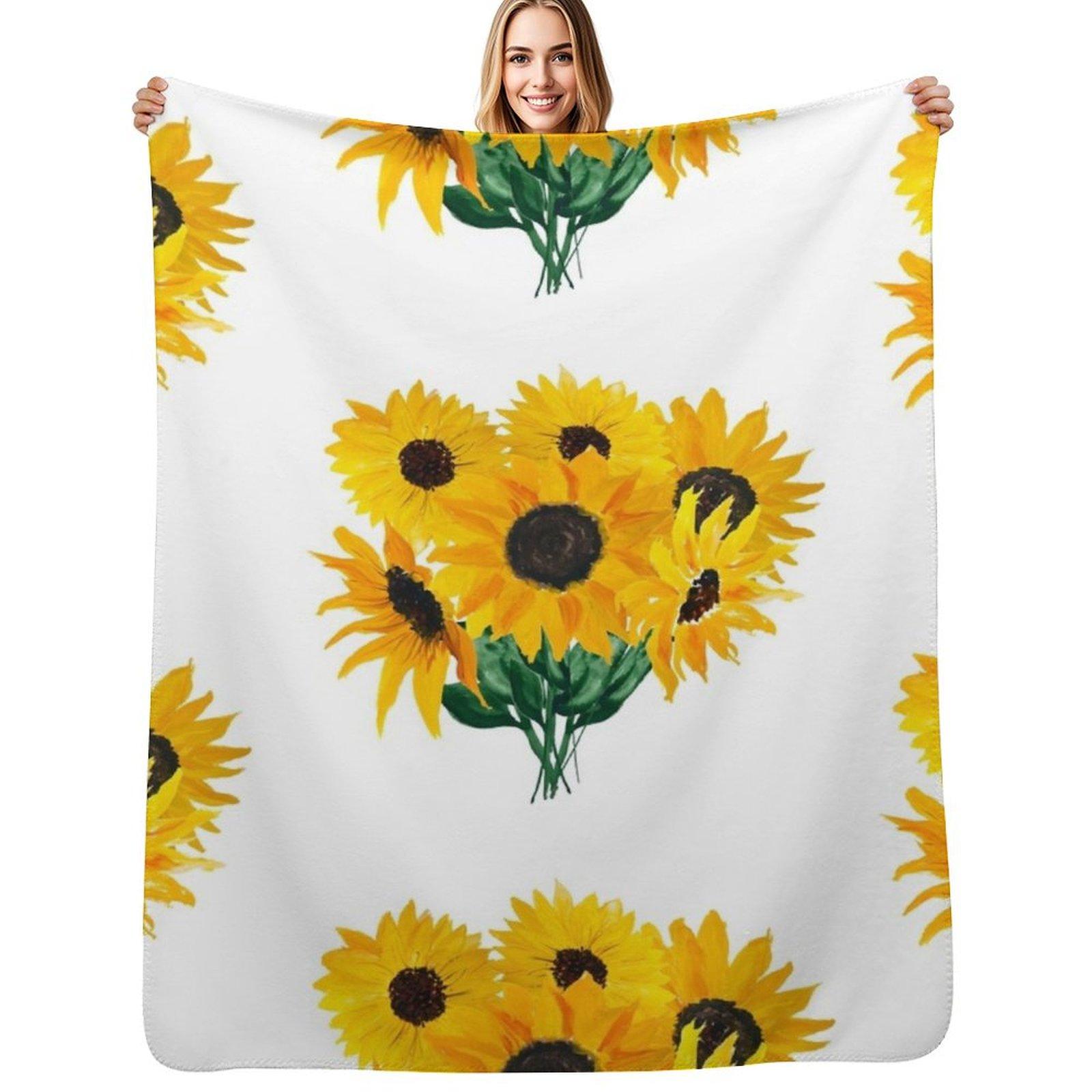 

Painted sunflower bouquet Throw Blanket Durable Warm Blanket for Daily Home Use 75x100cm