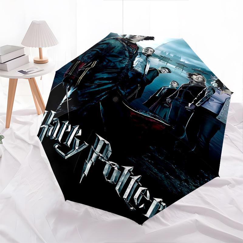 1pc Harry Potter Goblet of Fire Automatic Folding Umbrella - Compact 8-Rib Design, Durable Plastic & Iron1246L