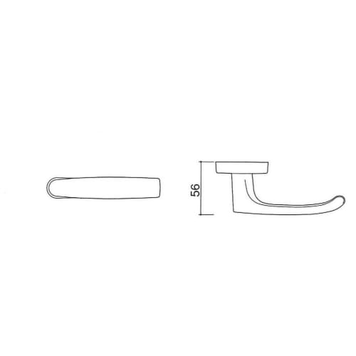 Kawaguchi Giken J-Lever, Empty Lock, Oval Seat, Residential Indoor Lever Handle, 50mm Backset, JL-24-1K-Br, Brown