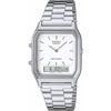 CASIO Ana-Digi Quartz Wristwatch Vintage Series AQ-230A-7DMQ Unisex Dual Time White Overseas Model