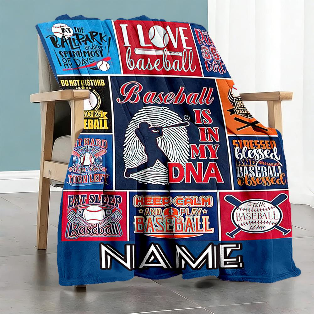 Softball66 Customize Text Blanket Cozy Customizable Blanket Warmthful Decor Throw For Seaside Couch Bedding Sofa for All Occasions