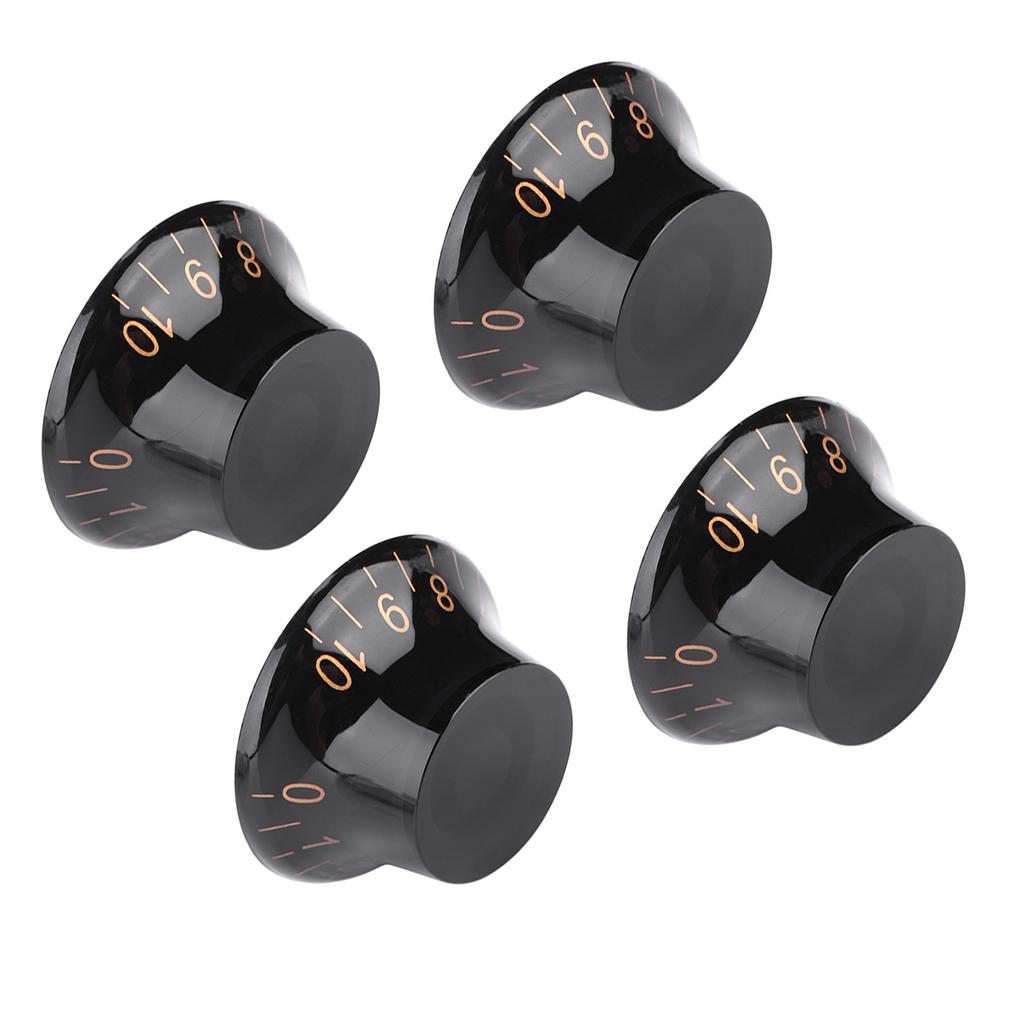 4 PCS Speed Tone Volume Control Knobs for EPI LP Electric Guitar (Black+Gold)