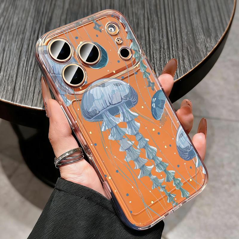 Whale Moon Pattern Clear Phone Case For iPhone 17e 17 16 15 14 13 Pro Max 17 16 Pro 16e 12 11 Transparent Shockproof Soft Cover