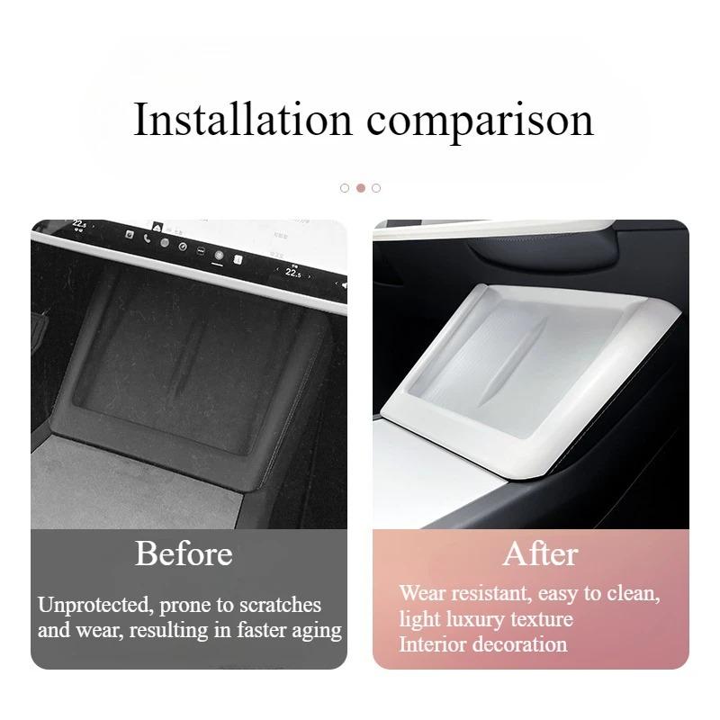 Wireless Charging Decorative Frame for Tesla Model Y Juniper 2026 Central Control Silicone Pad Interior Panel Car Accessories