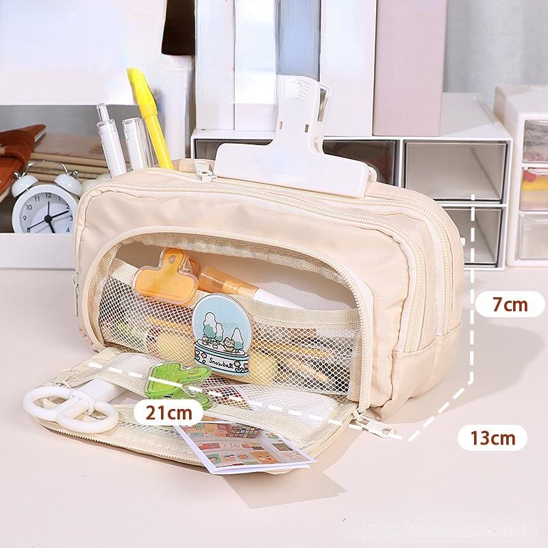 Large Capacity Pencil Bag Aesthetic School Cases Girl Korean Stationery Holder Bag Children Pen Case Students School Supplies