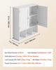 Bathroom Wall Cabinet, 2 Doors & Adjustable Shelf, Over the Toilet Storage Medicine Cabinet Wall Mounted, Hanging Organizer with Shelves & Open