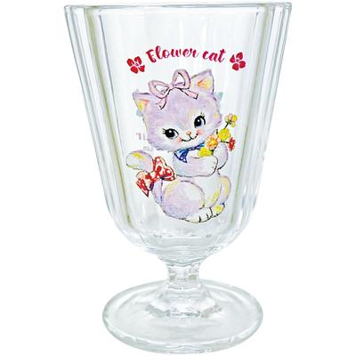 Verre "SWIMMER" Chat Fleur Tige Courte 190ml, Design, Env.