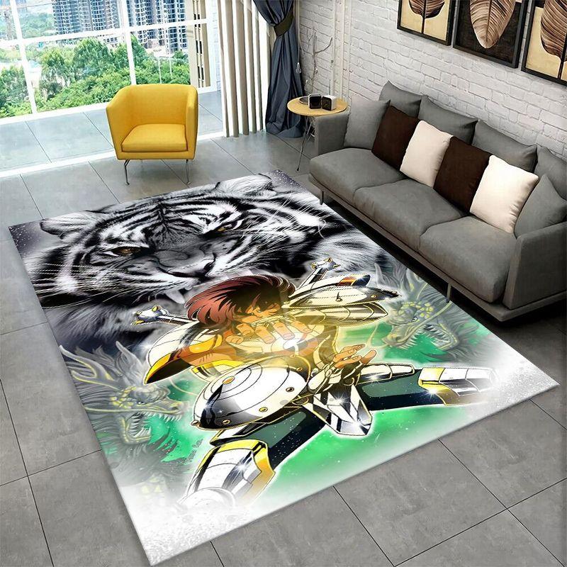 Retro Saint Seiya Anime Cartoon Carpet Rug for Playroom Bedroom Living Room Sofa Home Decor,kid Area Rug Non-slip Floor Mat