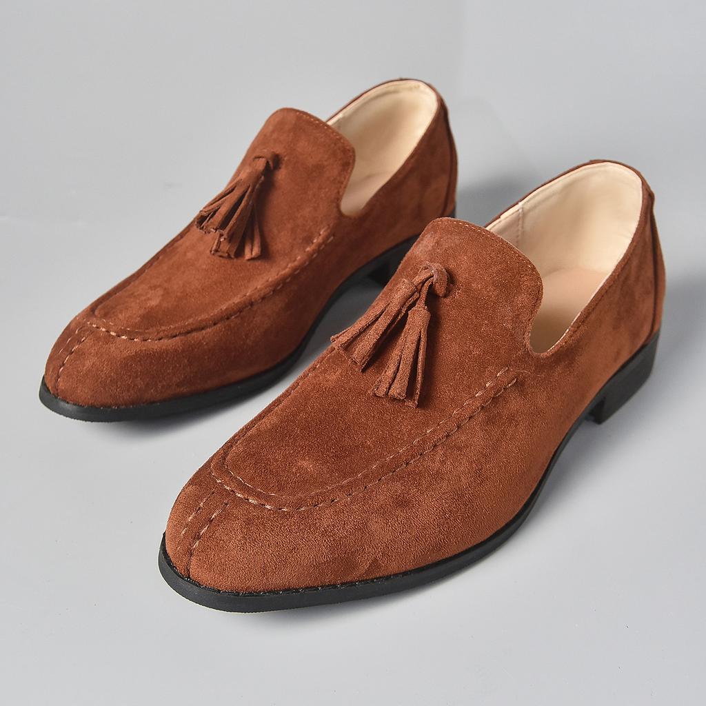 Fang Hee Autumn Casual Shoes  Business Formal Shoes One Step Stepping Tassel Lefu Shoes Large Men's Shoes