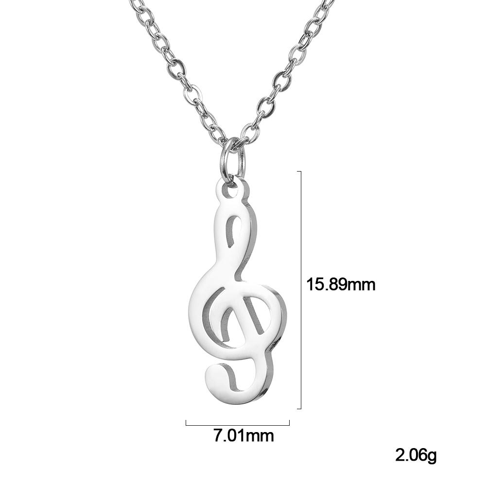 

Teamer Hollow Musical Note Pendant Necklace Stainless Steel Women Men Cool Punk Hip Hop Necklaces Party Jewelry Birthday Gift