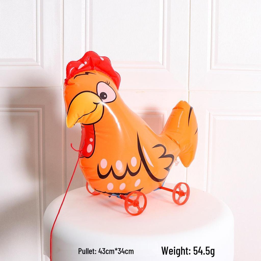 3D Walking Animal Balloons with Pull-Along Wheels - Fun Cartoon Toy for Kids