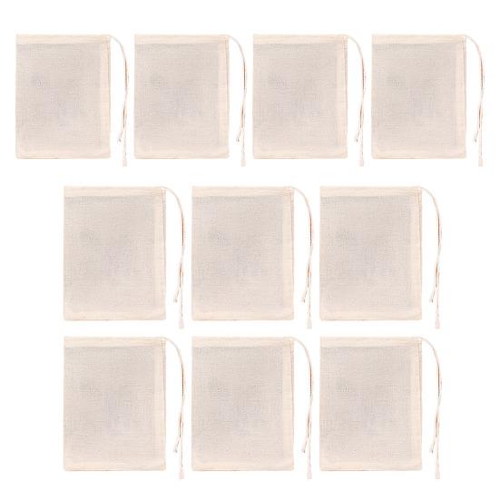 10/20Pcs Sacos de Especiarias Reutilizáveis com Cordão Sacos de Pano de Algodão Natural para Filtrar Chá Ervas Sopa Sacos de Chá Reutilizáveis Sacos de Pano de Queijo Fortes