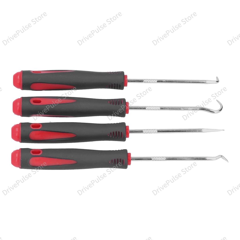 4PC Professional Seal Hook Kit - Heavy Duty Oil Screwdrivers w/Ergonomic Grip for Auto Repair/Plumbing, Mechanics Tool Set