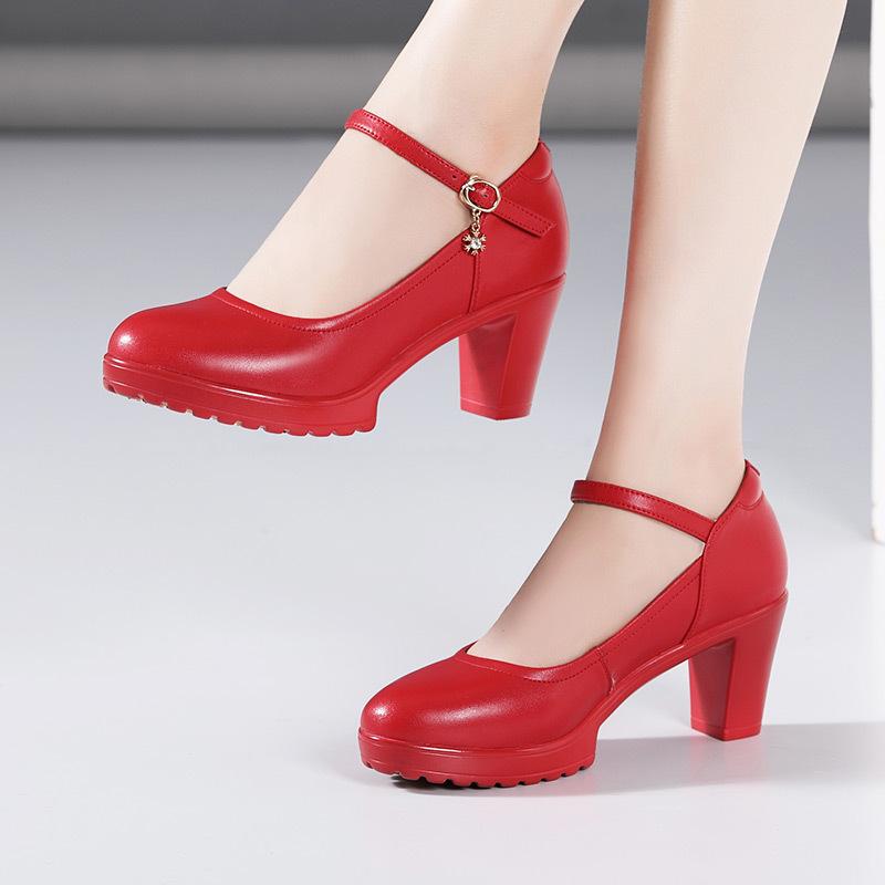 Women Mary Jane High Heel Pumps Black Dress Party Wedding Office Shoes Big Size 32-43