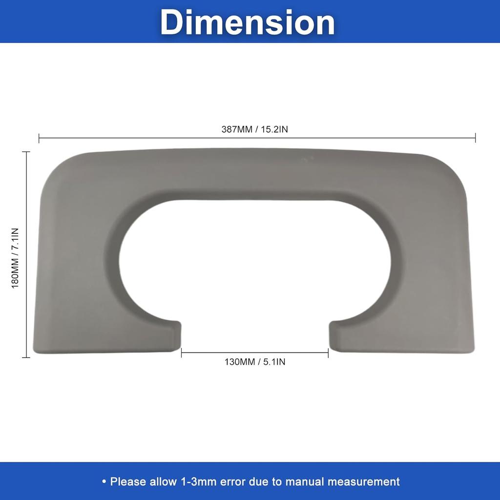 Center Console Cup Holder Armrest Replacement Pad Compatible With Ford F250 F350 F450 F550 1999-2010 Grey(Hard Plastic NOT Padded)