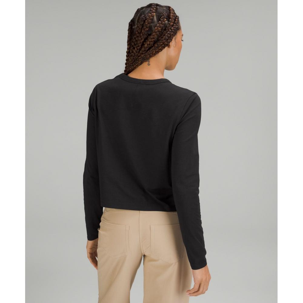 Lululemon Classic Fit Cotton Blend Long Sleeve Shirt Black