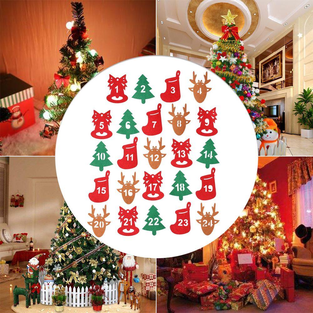 Package Label Countdown Christmas Label Advent Calendar Number Xmas Ornament Gift Felt Sticker