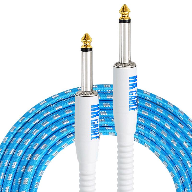 Câble Audio pour Guitare Basse Électrique avec Réduction de Bruit pour Pédale d'Effets et Connexion Haut-Parleur