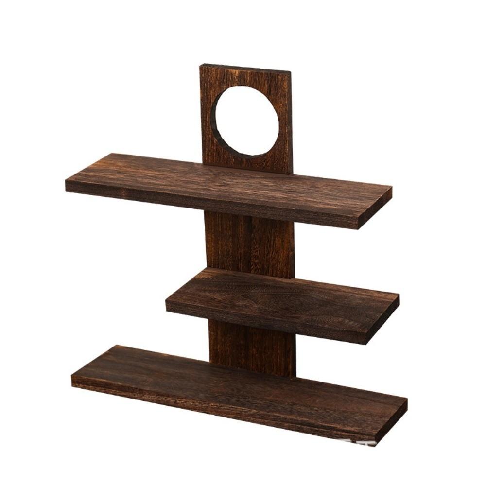 Antique Desktop Storage Shelf Chinese Style Tea Set Rack Retro Desk Shelves Home Decor