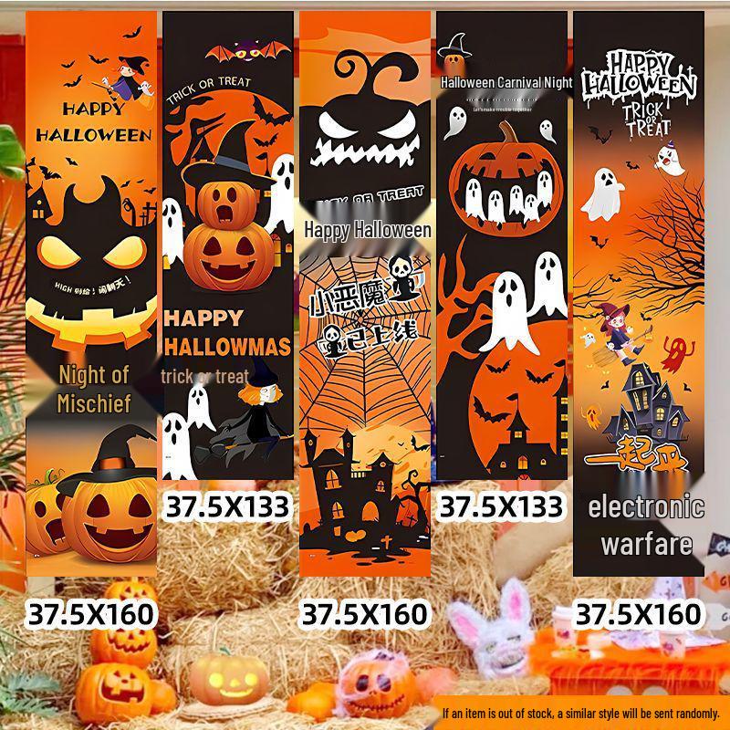 Halloween Förskola Bar Utomhusdekor: Hängande pumlykta & Fotorekvisita-prydnader